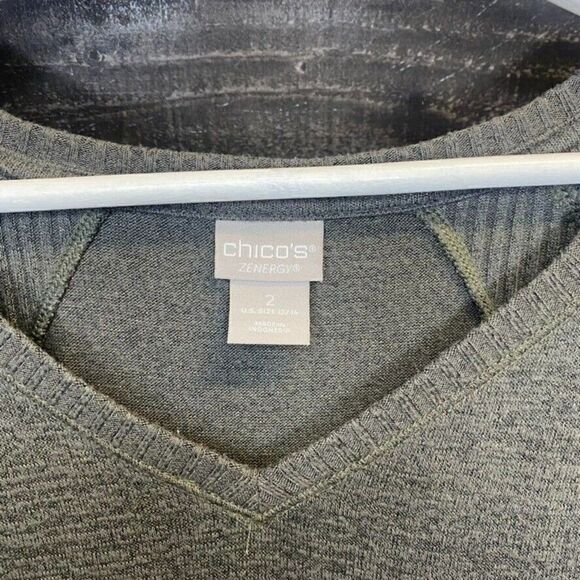 Chicos Zenergy Sweater Size 2 Womens 12/14 US Gray Long Sleeve - Picture 3 of 7